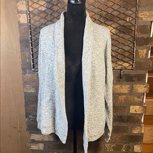Madewell Gray Speckled Open Front Cardigan Sweater S
